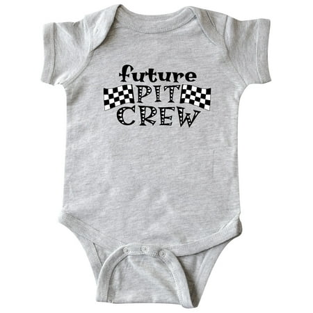 

Inktastic Future Pit Crew Racing Flags Gift Baby Boy or Baby Girl Bodysuit
