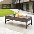 thumbnail image 2 of Patio Festival Right Angle Metal Outdoor Coffee Table in Brown/Black, 2 of 4
