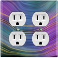 thumbnail image 1 of Metal Light Switch Plate Cover Image of Marble Purple Teal Swirl Galaxy MAR081, 1 of 13
