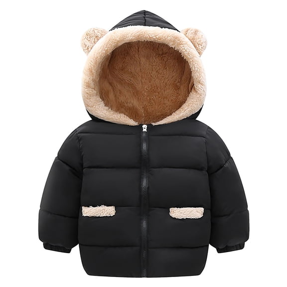 Mercatoo Toddler Fleece Jacket, Warm Cotton Baby Winter Coats, Kids Plush Lined Hooded Outerwear for Boys Girls Snow Coat