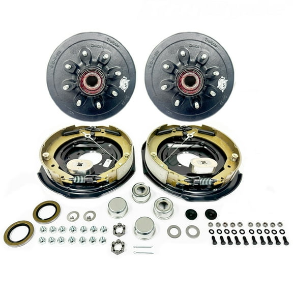 SOUTHWEST WHEEL Pre-Greased 8-6.5" Self-Adjusting Electric Brake Trailer Axle Brake Kit with 9/16" Studs for 7,000 lbs. Trailer Axles