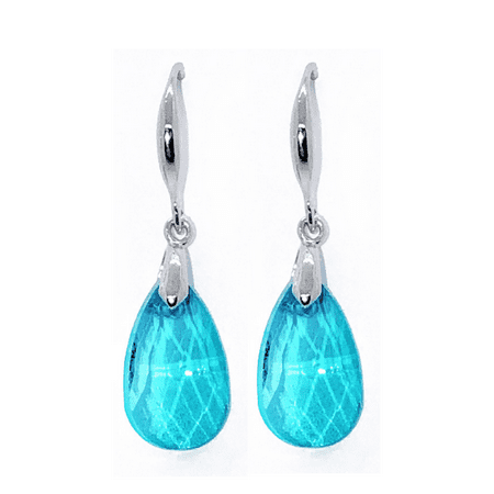 - CLEARANCE - Prism Austrian Crystal Drop Earrings Aqua