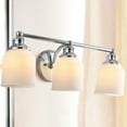 thumbnail image 4 of JONATHAN Y Lydia 24" 3-Light Iron/Frosted Glass Farmhouse Cottage LED Vanity Light, Chrome, 4 of 7