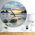 thumbnail image 3 of Designart 'Beautiful Porthcothan Bay ' Modern wall clock, 3 of 4
