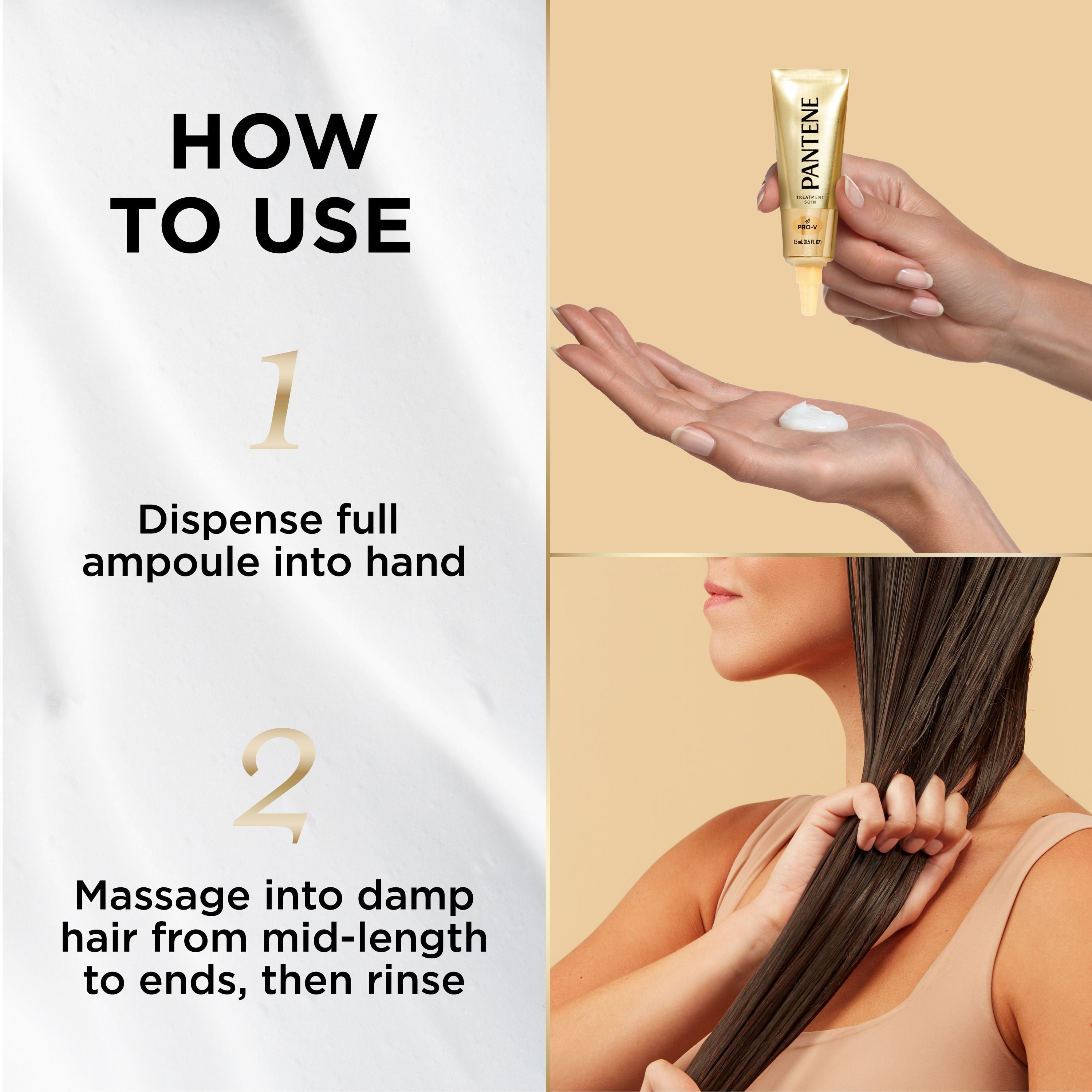 Pantene Miracle Intense Rescue Shots Dry Hair Treatment, 4 Count, 15 mL each