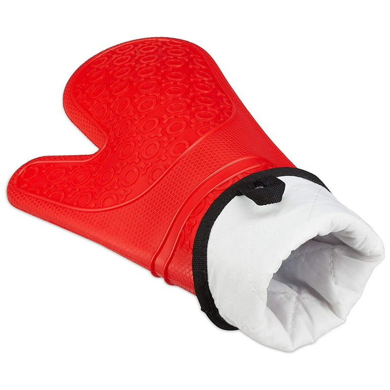 1 Pair Soft Non-slip Oven Gloves, Heat Resistant 500 Degree For