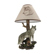 Zeckos `Denizen of Twilight` Gray Wolf Table Lamp