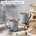 thumbnail image 2 of Vesteel Coffee Mug Set of 4, Ceramic Coffee Cup with Handle, 14oz Handmade Reactive Glaze Mugs for Coffee Tea Milk, Mug Gifts for Home Office Restaurant, Uranus Blue, 2 of 10