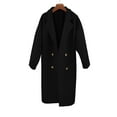 thumbnail image 5 of Stichou Women's Fall Winter Long Wool Pea Coat,Double Sided Blended Classy Breasted Trench Coats Jacket,Length Winter Dress Overcoat Black XL, 5 of 6