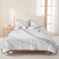 thumbnail image 3 of Queen Quilt Set 90''x96'', Marble Lightweight Summer Bedspread Coverlet Set with 2 Pillow Shams, Modern Grey White Rock Monochrome Simple Breathable All Season Quilt Bedding for Bedroom/Guest Room, 3 of 9