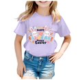 thumbnail image 3 of Girls T Shirts Easter Shirt Boys Short Sleeve Crewneck Cute Bunny Letter Print Funny Graphic Tee Teen Boys Shirts for Teen Boys 12-13 Years, 3 of 4