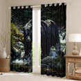 thumbnail image 2 of Castle Fairy Safari Black Bear Blackout Curtains Set of 2 (52x84 Each) for Boys Girls,Jungle Animal Window Curtains,Mountain Woodland Wildlife Curtains and Drapes,Luxury Bedroom Decor, 2 of 6
