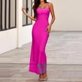 thumbnail image 2 of OSOLU Solid Color Women Summer Spaghetti Straps Floral Maxi Dress Bodycon Party Wedding Guest Dress Comfort Sundress Dresses For Women 2025 Elegant Classy, 2 of 5