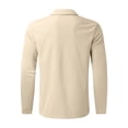 thumbnail image 5 of LWavelet Men's Houndstooth Quarter-Zip Shirt - Subtle Pattern Design, Perfect for Smart Casual & Weekend Plans Khaki M, 5 of 7
