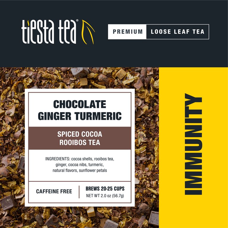 Tiesta Tea Chocolate Ginger Turmeric Herbal Tea, Loose Leaf, 25