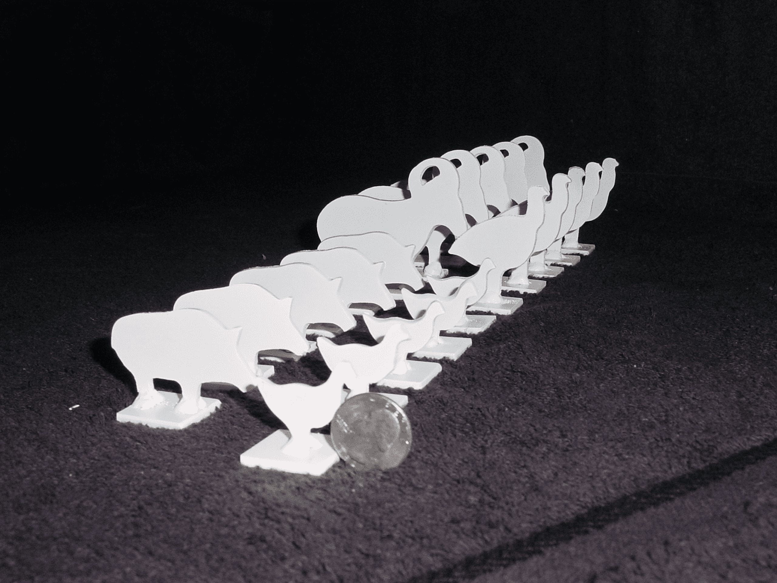 Magnum Target 1/10sc NRA/IHMSA Metallic Silhouette Targets - 20pc Air Rifle/Pistol Knock-overs - 1020W