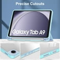 thumbnail image 4 of SaniMore Case for Samsung Galaxy Tab A9 8.7" 2023 SM-T550 SM-P550, Auto Sleep/Wake Shock Resistant [Built-in Pencil Holder] Stand [Dual Angle] Transparent Slim Lightweight Anti-fall Shell,Light Blue, 4 of 7
