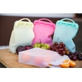 thumbnail image 2 of ITPCINC Reusable Silicone Food Storage Bags,, 1 Gallon Bag, 1 Half Gallon Bag, 1 Sandwich Bag & 1 Snack Bag - Cook, Store, Freeze, Microwave, Eco-friendly, Plastic and BPA Free (Pack of 4, Light Pink), 2 of 7