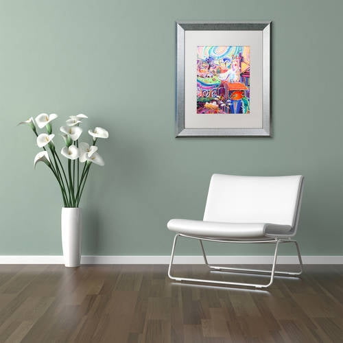Trademark Fine Art "Poppycock" Canvas Art by Josh Byer, White Matte, Silver Frame