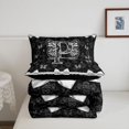 thumbnail image 5 of Manfei Cartoon Initial P Print Twin Comforter Sets,Retro Damask Bedding Set,Black,Black Reversible,2pcs,1 Comforter and 1 Pillowcase, 5 of 7