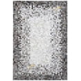 thumbnail image 4 of ALEF HOME Handmade Cowhide Patchwork Leather Area Rug | Non-Slip Faux Leather Carpet for Living Room, Bedroom & Home Décor | Soft & Durable Front Porch Mat(Black & Grey-6 x 9), 4 of 5