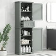 thumbnail image 2 of Xukmct Wood Tall Bathroom Storage Cabinet with 1 Drawer and 5 Inner Shelf, 2 Doors Freestanding Storage Cabinet for Living Room, Bathroom, Gray, 2 of 10