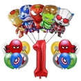 thumbnail image 3 of Juego de vajilla para decoración de fiesta de cumpleaños de Los Vengadores, mantel, vasos de papel, platos y globos de Iron Man, suministros para cumpleaños de bebé, 3 of 5
