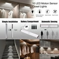 thumbnail image 2 of LED Closet Light Motion Activated, Under Cabinet Lights, Homelife Motion Sensor LED Lights, Stick-on Anywhere Battery Operated 10 LED Motion Sensor Night Light for Closet Hallway Stairway (3 Pack), 2 of 10