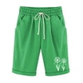 thumbnail image 2 of LOVZFMLL Shorts à Taille Élastique Imprimé Soufflé pour Femmes avec Cordon de Serrage Vert P, 2 of 4