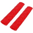 thumbnail image 4 of 4 Pcs Coussinets de Ceinture de Sécurité en Peluche Rouge pour Voiture, 4 of 7