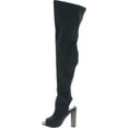 thumbnail image 2 of CAPE ROBBIN Connie-1 Women's Over The Knee Peep Toe Stacked Heel Boots Half Size Big, 2 of 7
