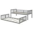 thumbnail image 6 of PORKISS Low Bunk Beds for Kids, New Upgraded Twin Over Twin Floor Bunk Bed with Ladder, Modern Bedroom Furniture Wood Bunk Bed for Boys Girls Teens, Easy Assembly, Gray, 6 of 12