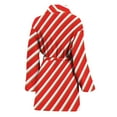 thumbnail image 2 of Candy Cane Stripe Pattern Women Bathrobe One Size Univeral Fits Fashion Lightweight Plush Fleece Long Robe For Women, 2 of 3