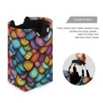 thumbnail image 3 of Yayeee Freestanding Laundry Hamper with Handle Collapsible Large Storage Basket for Clothes, Vibrant Dragon Scales Pattern, 3 of 7