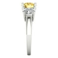 thumbnail image 3 of 3.25ct Round Cut Yellow Crystal 18k White Gold Engraving Statement Bridal Wedding Three-Stone Designer Ring Size 7, 3 of 5