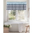 thumbnail image 4 of Curtain Valance for Windows,Abstract Navy Blue Wavy on Blue Kitchen Valances Rod Pocket Short Curtains,Watercolor Water Ripple Window Treatment Panel for Bedroom Bathroom 42x12in, 4 of 9