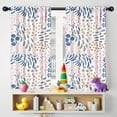 thumbnail image 5 of Blackout Kids Curtains,Multicolor Abstract Floral and Leaf Pattern Childrens Insulated Curtains Set Of 2,Bedroom Essentials,Toddler Room Decor 42x54in(106x137cm), 5 of 5