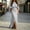 Silver-C, variant on Women's Crew Neck Batwing Sleeve Maxi Dress, Ruched Waist Side Slit Long Dress with Pockets, Solid Loose Casual Floor Length Dress for Wedding Guest Party Silver-C XL(XL)