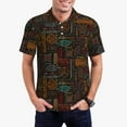 thumbnail image 3 of Balery Polynesian Turtles Printed Men’s Short Sleeve Polo Shirt, Midweight Men's Shirt,Golf Polo shirts -3X-Large, 3 of 9