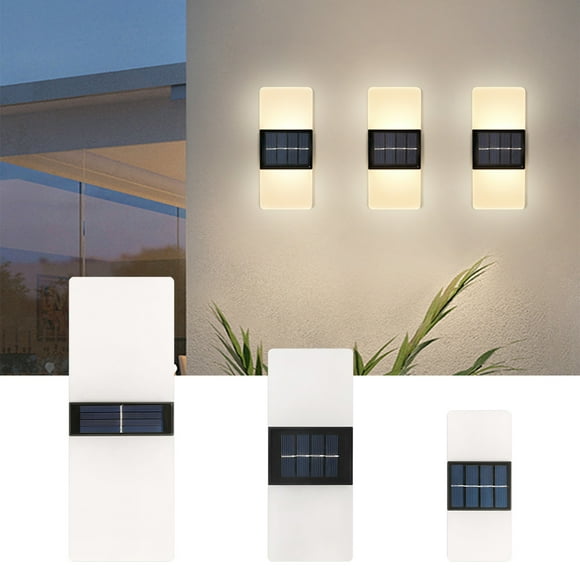 Xihbxyly Luces Solares para Vallas, Lámparas de Pared Exteriores Ip65 Resistentes, Función Automática de Anochecer a Amanecer, Resistentes a La Intemperie para Caminos, Jardines y Garajes, Fácil Inst
