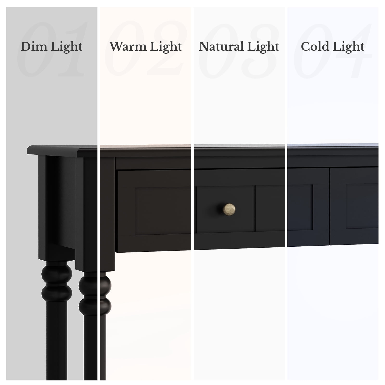JOINICE Console Tables with Drawers,43" Entryway Table with Shelf and Solid Wood Legs,Narrow Long Sofa Table with Storage, Wood Foyer Tables for Entryway,Living Room,Hallway,Black