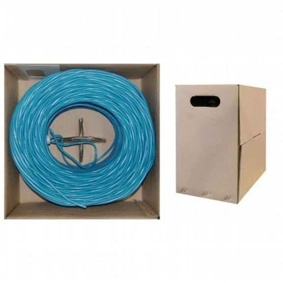 1000 Feet Bulk Cat5e Plenum Rated (CMP) Ethernet Cable, 4 Pair Solid Bare Copper, STP (Shielded Twisted Pair), Spool, Cat5e Ethernet Cable Plenum, Cat5e Plenum Blue, CableWholesale