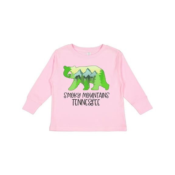 Inktastic Smoky Mountains, Tennessee Mountains and Bear Shape Boys or Girls Long Sleeve Toddler T-Shirt