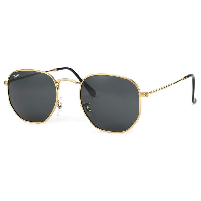 Gafas de Sol Pro Acme C8 con Montura Hexagonal Dorada y Lentes Grises