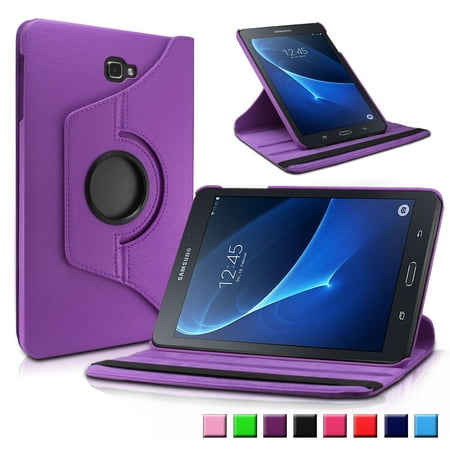 Infiland Samsung Galaxy Tab 4 7.0 / Galaxy Tab 4 Nook 7.0 7-inch Tablet Case, 360 Degrees Rotating Stand Cover, Purple