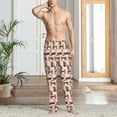 thumbnail image 5 of Uemuo Leopard Print Pattern Men's Wide Leg Palazzo Lounge Pants with Pockets Light Weight Loose Comfy Casual Pajama Pants-XX-Large, 5 of 9
