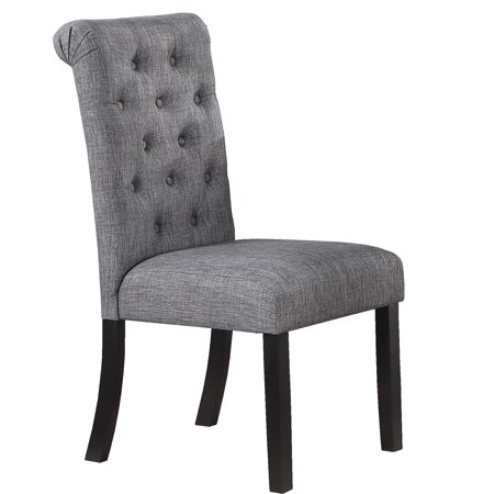 charcoal grey fabric side chairs product