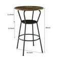 thumbnail image 3 of Tcbosik 3 Piece Pub Dining Set, 24" Round Bar Table and Stools for 2 Person, Counter Height Table Set for Small Space Breakfast Nook Living Room, Antique Brown, 3 of 12