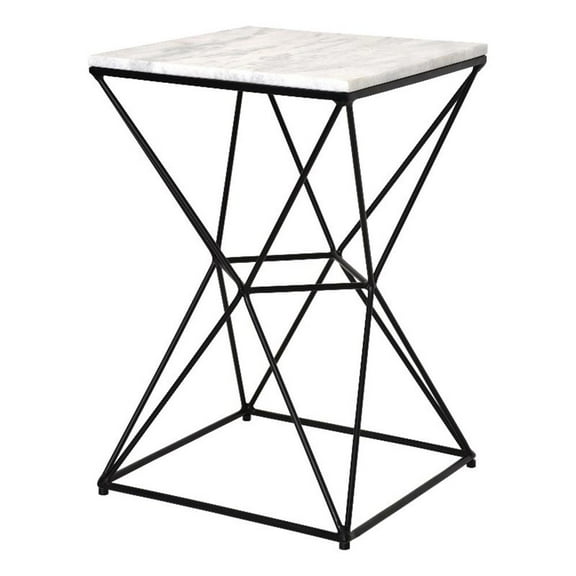 Renwil Symmetry 22x14" Modern Metal Decorative End Table in White