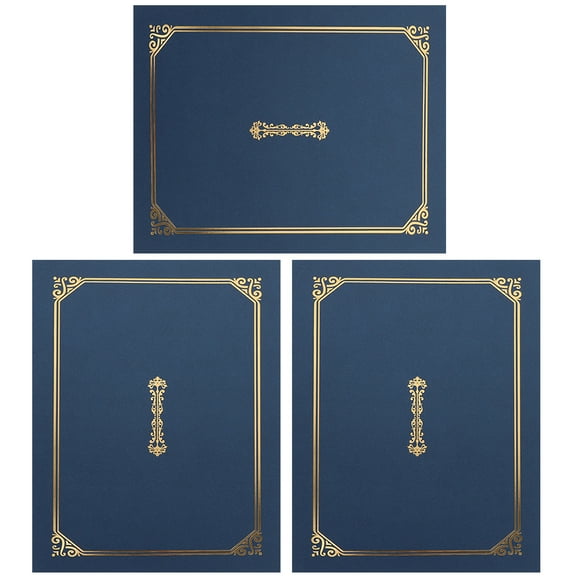 Toyandona Graduation Diploma Holder Certificate Cover Blue Paperboard 3Pcs 12.4X9X0.04In